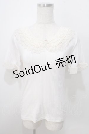 画像: axes femme / レース襟半袖インナープルオーバー M 生成り Y-25-07-01-065-AX-TO-SZ-ZY