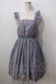 画像1: axes femme POETIQUE / うさぎ柄シフォンワンピース M ブルー Y-25-07-01-085-AX-OP-SZ-ZY (1)