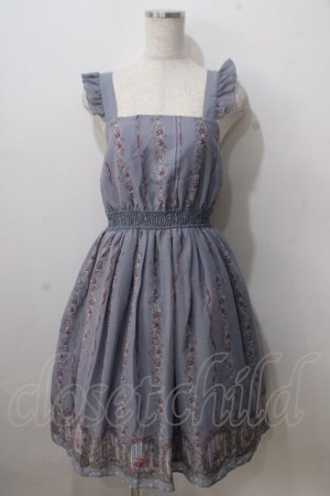 画像: axes femme POETIQUE / うさぎ柄シフォンワンピース M ブルー Y-25-07-01-085-AX-OP-SZ-ZY