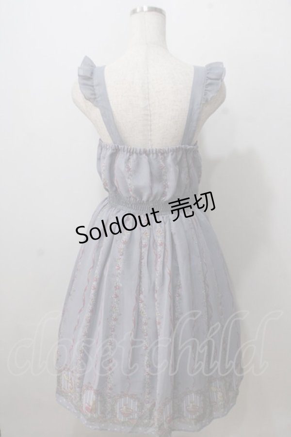 画像2: axes femme POETIQUE / うさぎ柄シフォンワンピース M ブルー Y-25-07-01-085-AX-OP-SZ-ZY (2)