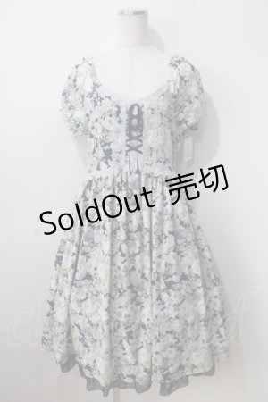 画像: axes femme / 花柄プリントワンピース  紺 Y-25-07-01-090-AX-OP-SZ-ZY