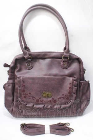 画像: axes femme / 薔薇刺繍トート 310×430×80mm ワイン Y-25-07-01-014-AX-BG-SZ-ZY