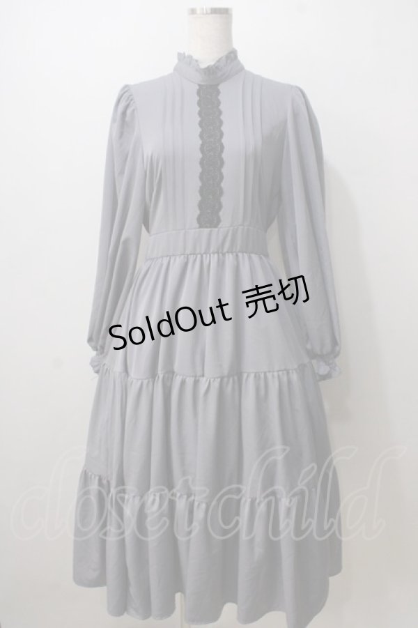 画像1: m petit by misako / AM＊レースティアードワンピース M 中灰 Y-25-07-01-094-LO-OP-SZ-ZT359 (1)