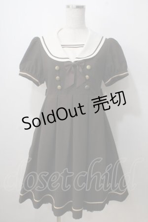 画像: Innocent World / 半袖衿刺繍セーラーワンピース M ブラウン Y-25-07-01-102-IW-OP-SZ-ZY