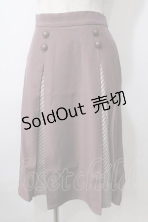 画像: F i.n.t / キャンディーストライプ切替スカート F モーブ Y-25-07-01-107-CA-SK-SZ-ZY