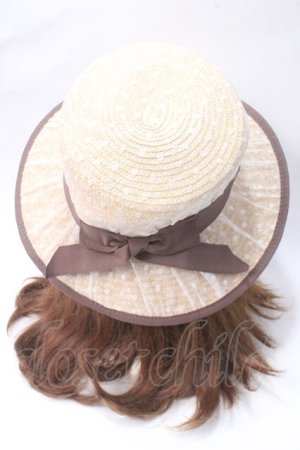 画像: axes femme / ドットチュールカンカン帽 57.5cm  Y-25-07-01-016-AX-AC-SZ-ZY