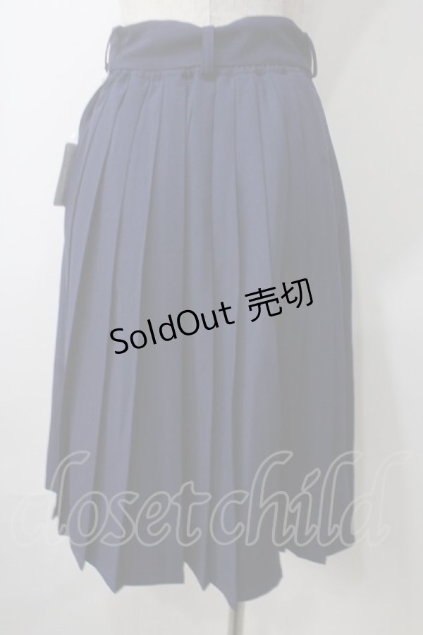 画像2: F i.n.t / 太ベルト付きプリーツスカート F ネイビー Y-25-07-01-112-CA-SK-SZ-ZT452 (2)