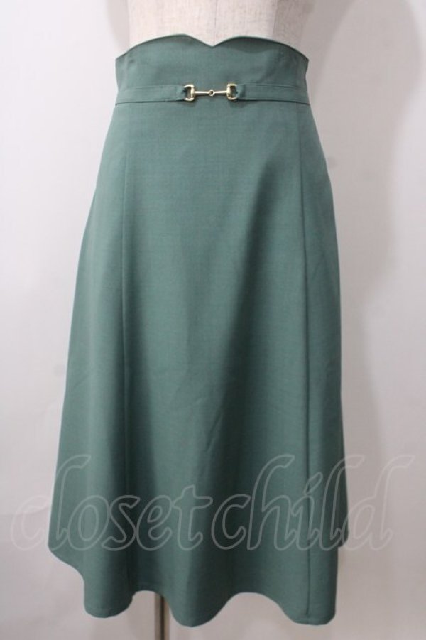 画像1: F i.n.t / ビット使いハイウエストフレアースカート F グリーン Y-25-07-01-115-CA-SK-SZ-ZT454 (1)