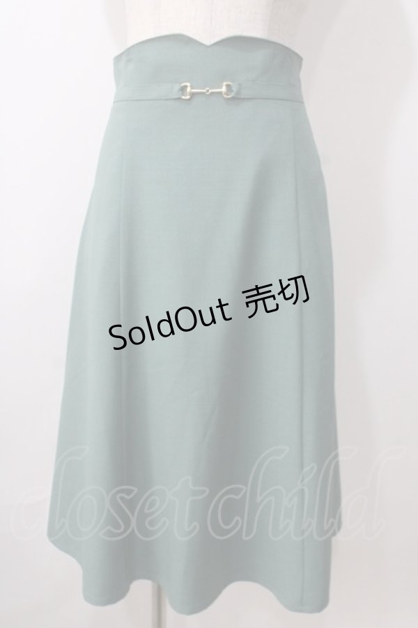 画像1: F i.n.t / ビット使いハイウエストフレアースカート F グリーン Y-25-07-01-115-CA-SK-SZ-ZT454 (1)