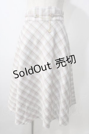 画像: F＆A / コインチェーン使いパステルチェックフレアースカート F パープル×ブラウン Y-25-07-01-123-LO-SK-SZ-ZI