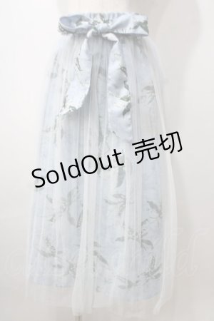 画像: axes femme / ミュゲフルール柄プリーツスカート F サックス Y-25-07-01-124-AX-SK-SZ-ZY