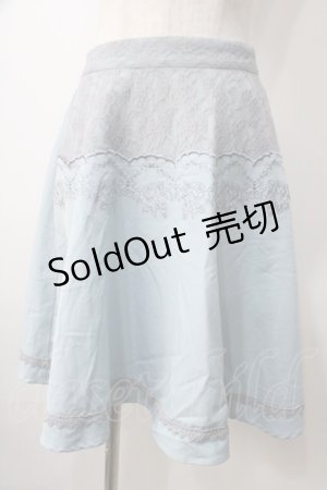 画像: axes femme POETIQUE / レーススカラップ切り替えスカート M サックス Y-25-07-01-126-AX-SK-SZ-ZY