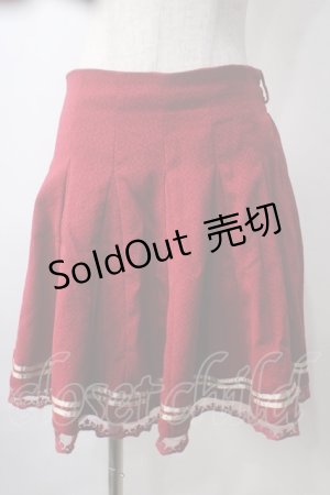 画像: axes femme / ゴールドライン入り裾レーススカート M 赤 Y-25-07-01-129-AX-SK-SZ-ZY