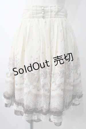 画像: axes femme / 転写風花柄スカート M 生成り Y-25-07-01-130-AX-SK-SZ-ZY
