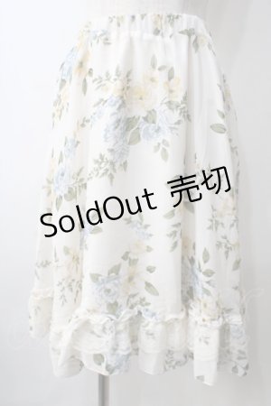 画像: axes femme / お花柄シフォンスカート M 生成り Y-25-07-01-132-AX-SK-SZ-ZY