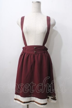 画像: axes femme POETIQUE / リボン使いサス付きスカート M ワイン Y-25-07-01-137-AX-SK-SZ-ZY