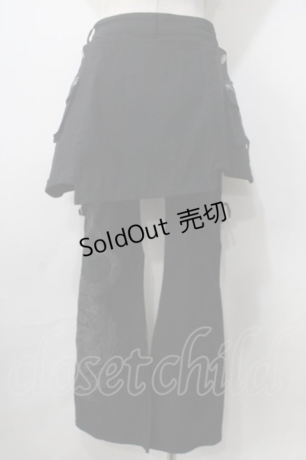 画像2: Ozz On / スカート付きフレアパンツ  黒 Y-25-07-01-138-OO-PA-SZ-ZY (2)