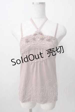 画像: axes femme / ガーデンホルターキャミソール  ピンク Y-25-07-01-024-AX-TO-SZ-ZY
