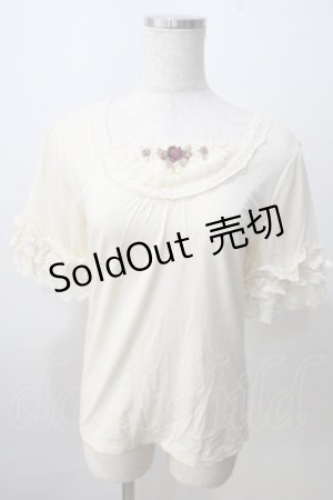 画像: axes femme / 薔薇モチーフインナー半袖プルオーバー  生成り Y-25-07-01-035-AX-TO-SZ-ZY