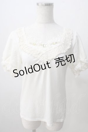 画像: axes femme / 胸元ビジュー袖レースプルオーバー M 生成り Y-25-07-01-036-AX-TO-SZ-ZY