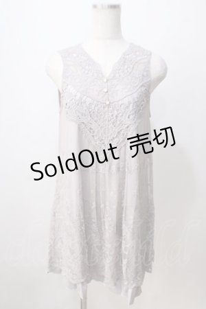 画像: axes femme / チュールレースカットチュニ M グレー Y-25-07-03-049-AX-OP-SZ-ZY