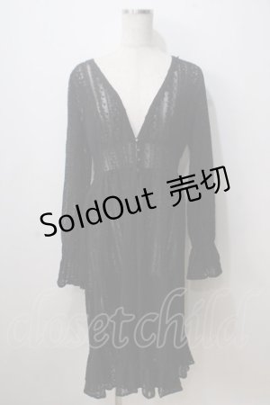 画像: axes femme / レースロングカーディガン M 黒 Y-25-07-03-056-AX-TO-SZ-ZY