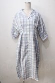 画像1: axes femme POETIQUE / チェック開襟シャツワンピース M ブルー Y-25-07-03-059-AX-OP-SZ-ZY (1)