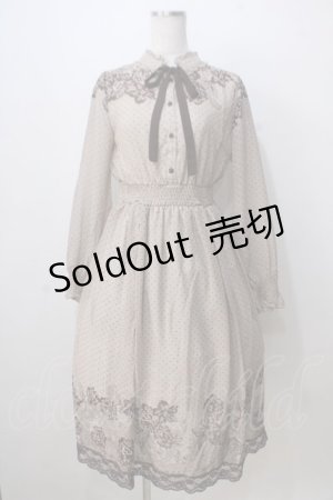 画像: axes femme / レース柄プリントワンピース M 生成り Y-25-07-03-063-AX-OP-SZ-ZI