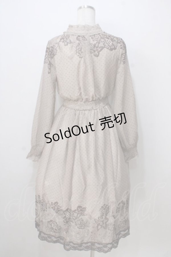 axes femme / レース柄プリントワンピース M 生成り Y-25-07-03