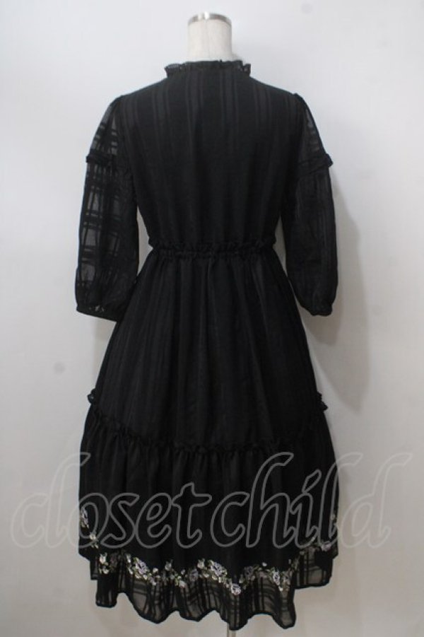 画像2: axes femme POETIQUE / 薔薇刺繍ロングワンピ M 黒 Y-25-07-03-064-AX-OP-SZ-ZY (2)