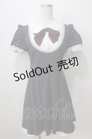 画像: Secret Honey / ストライプワンピース  紺 Y-25-07-03-088-CA-SK-AS-ZY