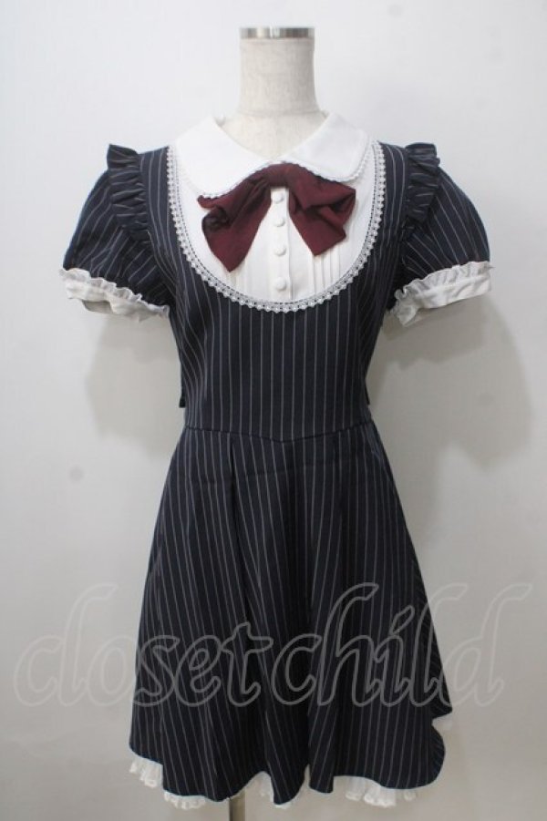 画像1: Secret Honey / ストライプワンピース  紺 Y-25-07-03-088-CA-SK-AS-ZY (1)