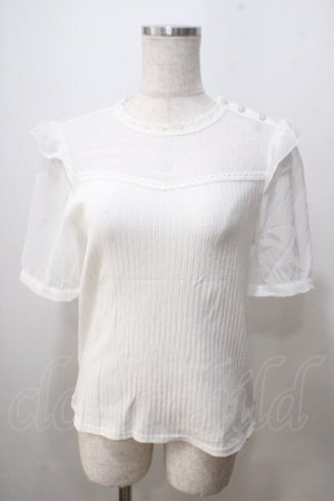 画像: Secret Honey / シフォン切替トップス  オフ Y-25-07-03-012-CA-TO-AS-ZY