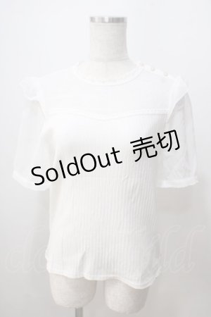画像: Secret Honey / シフォン切替トップス  オフ Y-25-07-03-012-CA-TO-AS-ZY