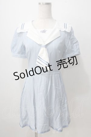 画像: Secret Honey / セーラーワンピース  サックス Y-25-07-03-092-CA-OP-AS-ZY