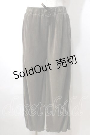 画像: axes femme / サテンプリーツカットパンツ M カーキ Y-25-07-03-099-AX-PA-SZ-ZY