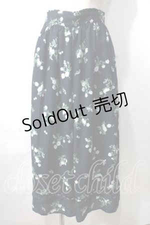 画像: axes femme / 花柄裾切替ガウチョ M コン Y-25-07-03-100-AX-PA-SZ-ZY