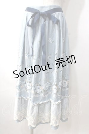 画像: axes femme / パネル花柄フレアスカート M サックス Y-25-07-03-101-AX-SK-SZ-ZY