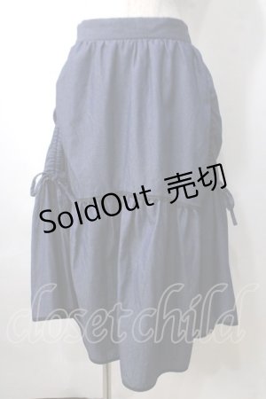 画像: axes femme / ドロスト切替デニムスカート F インディゴ Y-25-07-03-104-AX-SK-SZ-ZY