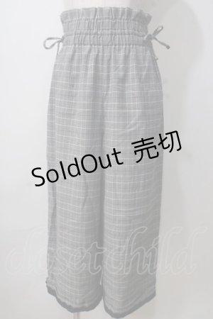 画像: axes femme / チェック柄ワイドパンツ M グレー Y-25-07-03-108-AX-PA-SZ-ZI