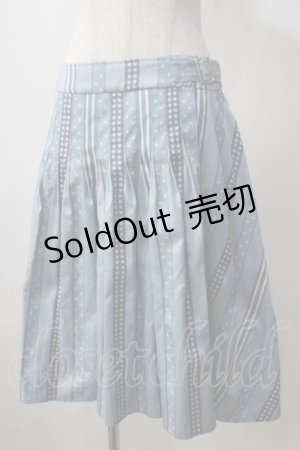 画像: Jane Marple / jane marple　Ribbon jacquard stripe 2Faceスカート M サックス Y-25-07-03-114-JM-SK-SZ-ZT389