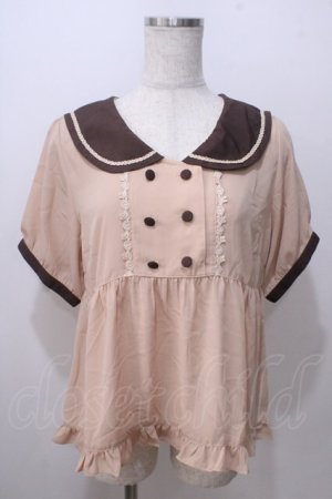 画像: axes femme POETIQUE / セーラーブラウス M ベージュ Y-25-07-03-015-AX-BL-SZ-ZY