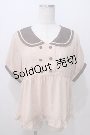 画像: axes femme POETIQUE / セーラーブラウス M ベージュ Y-25-07-03-015-AX-BL-SZ-ZY