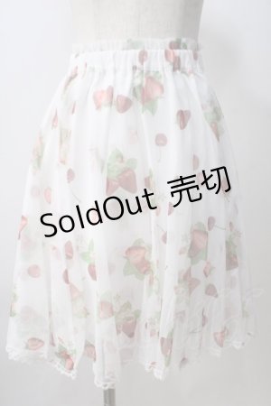 画像: Secret Honey / ストロベリーチュールスカート  白 Y-25-07-03-125-CA-SK-AS-ZY