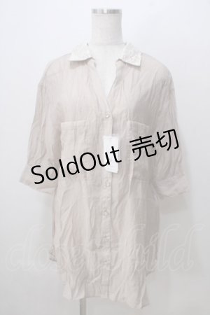 画像: axes femme / シアースキッパーロングシャツ M ベージュ Y-25-07-03-017-AX-BL-SZ-ZI