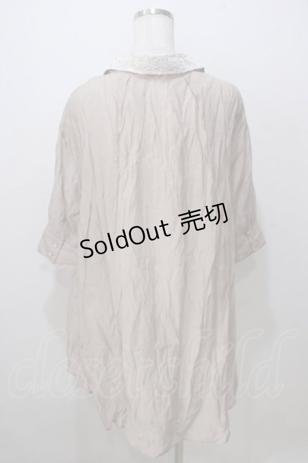 画像2: axes femme / シアースキッパーロングシャツ M ベージュ Y-25-07-03-017-AX-BL-SZ-ZI (2)