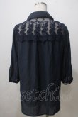 画像2: axes femme / ストライプロールアップシャツ M 紺 Y-25-07-03-023-AX-BL-SZ-ZY (2)