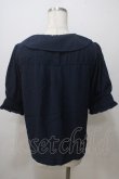 画像2: axes femme POETIQUE / チューリップ刺繍ブラウス M 紺 Y-25-07-03-024-AX-BL-SZ-ZY (2)