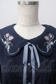 画像3: axes femme POETIQUE / チューリップ刺繍ブラウス M 紺 Y-25-07-03-024-AX-BL-SZ-ZY (3)