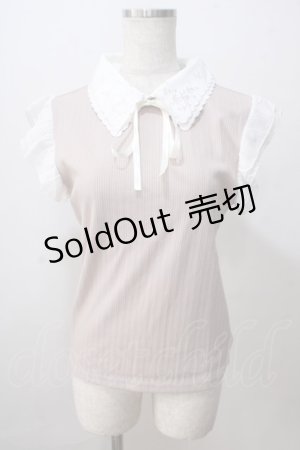 画像: axes femme / 繊細刺繍二枚襟ノースリプルオーバー M モカ Y-25-07-03-029-AX-TO-SZ-ZY
